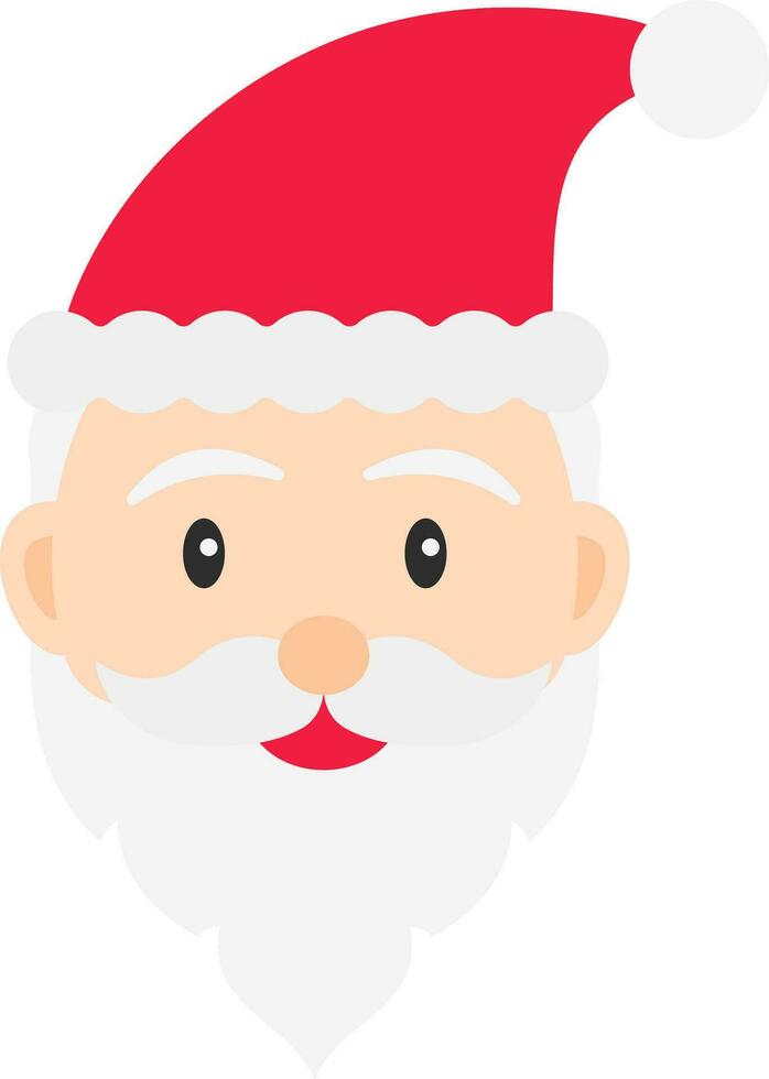 aislado Papa Noel cara dibujos animados icono en plano estilo. vector