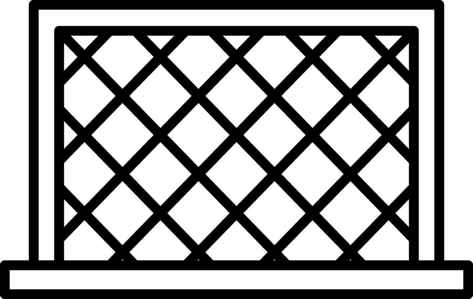 Black Line Art Illustration Of Football Net Icon. vector