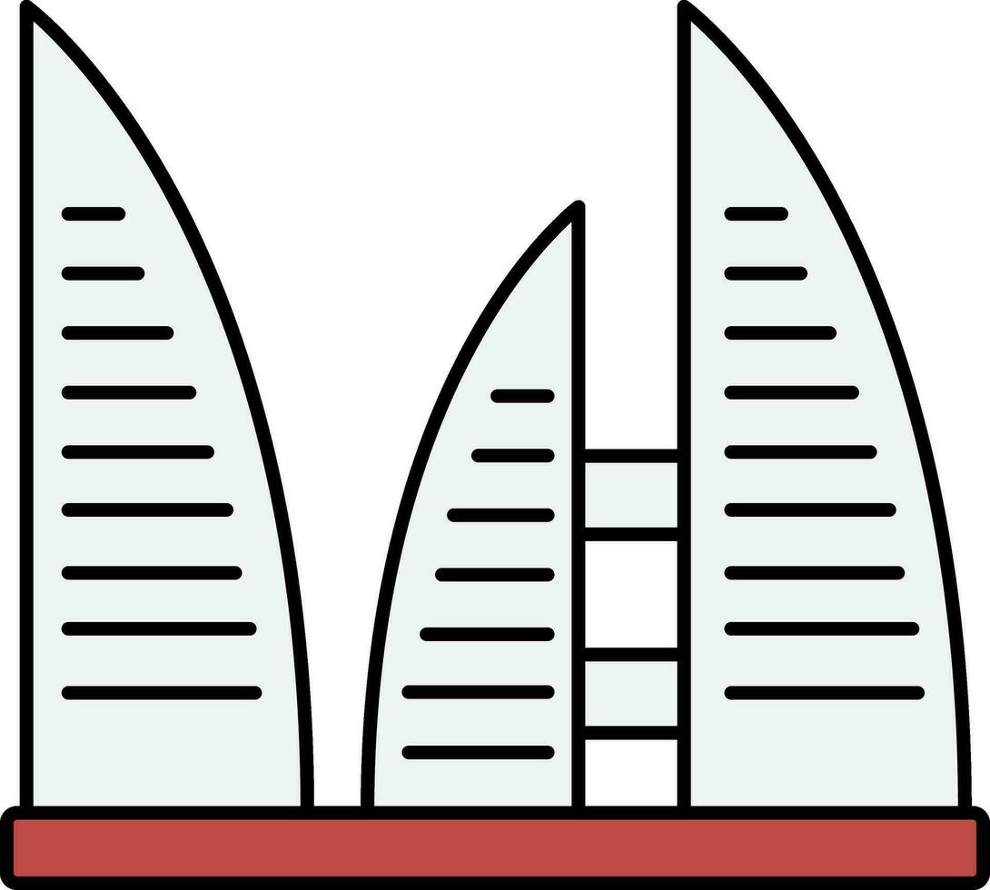 Grey Keppel Bay Building Icon In Flat Style. vector