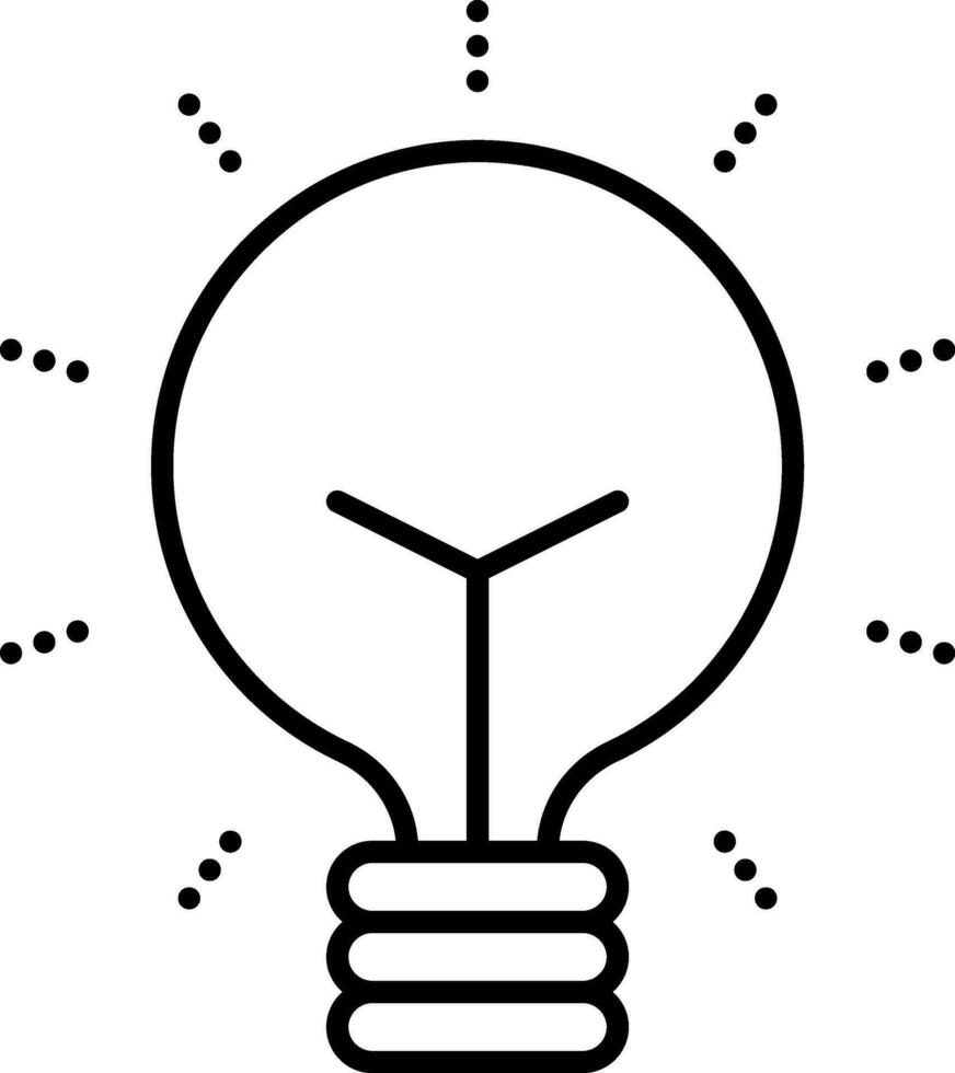 Light Bulb Icon In Black Line Art. vector