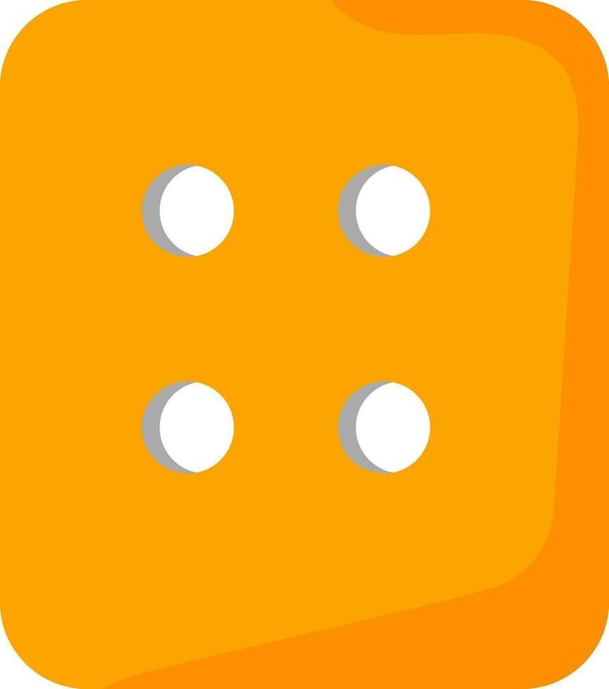 Flat Style Dice Icon In Orange And White Color. vector