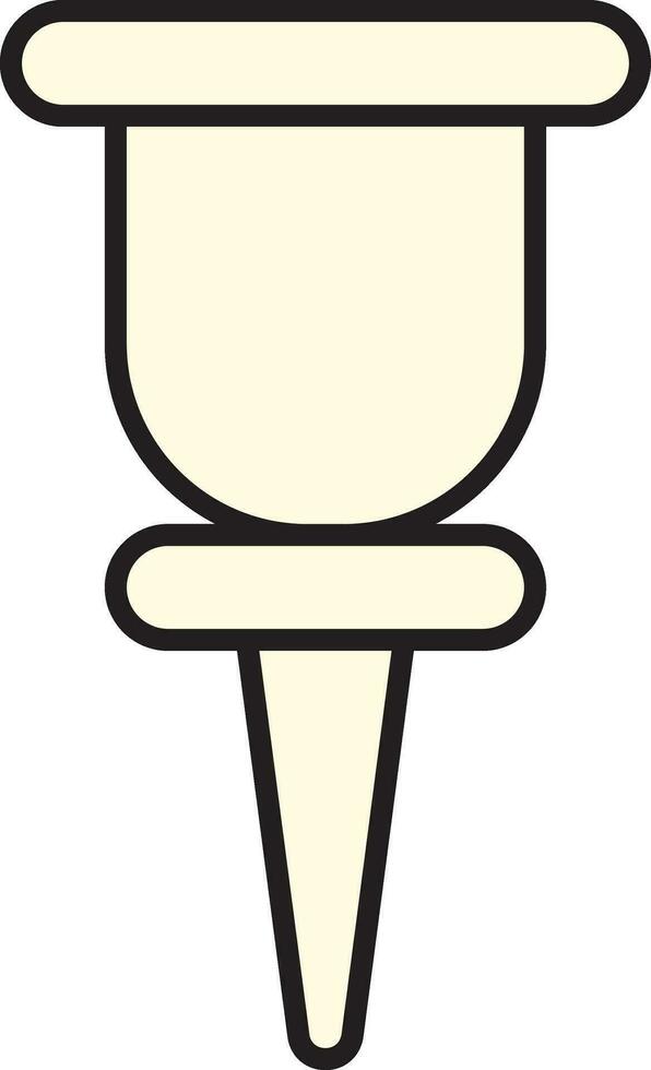 Line Art Illustration Of Pushpin Icon. vector