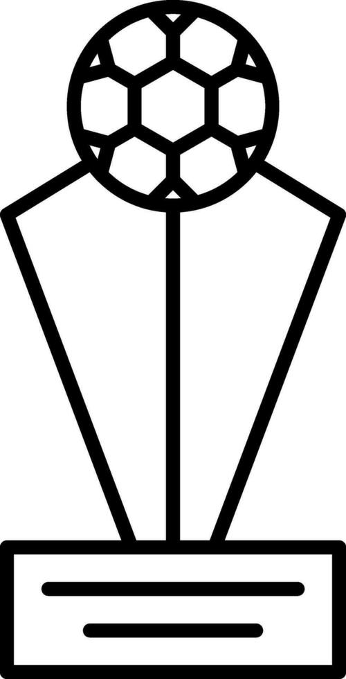Soccer Trophy Black Thin Line Art Icon. vector