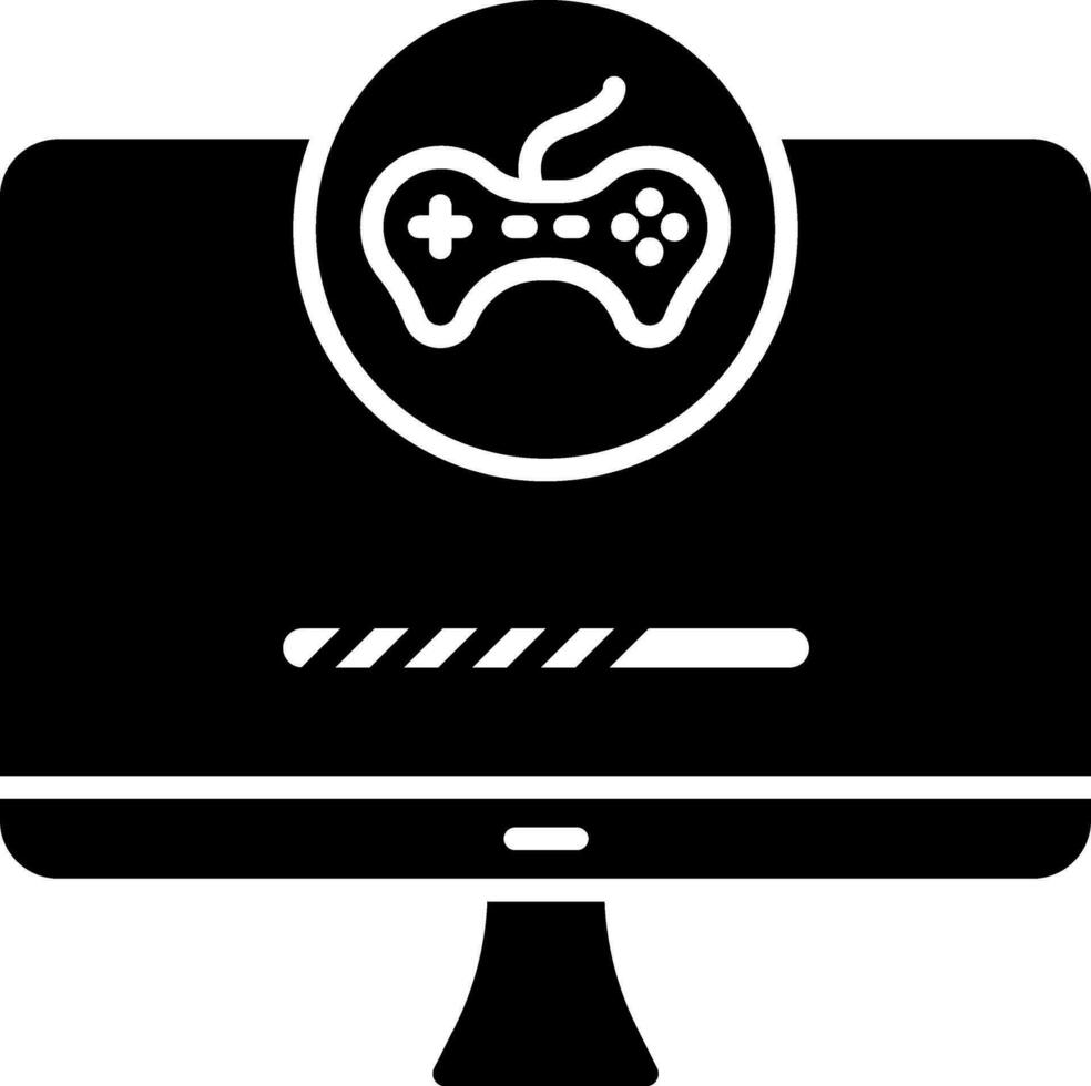 Gaming Console In Monitor Icon. vector