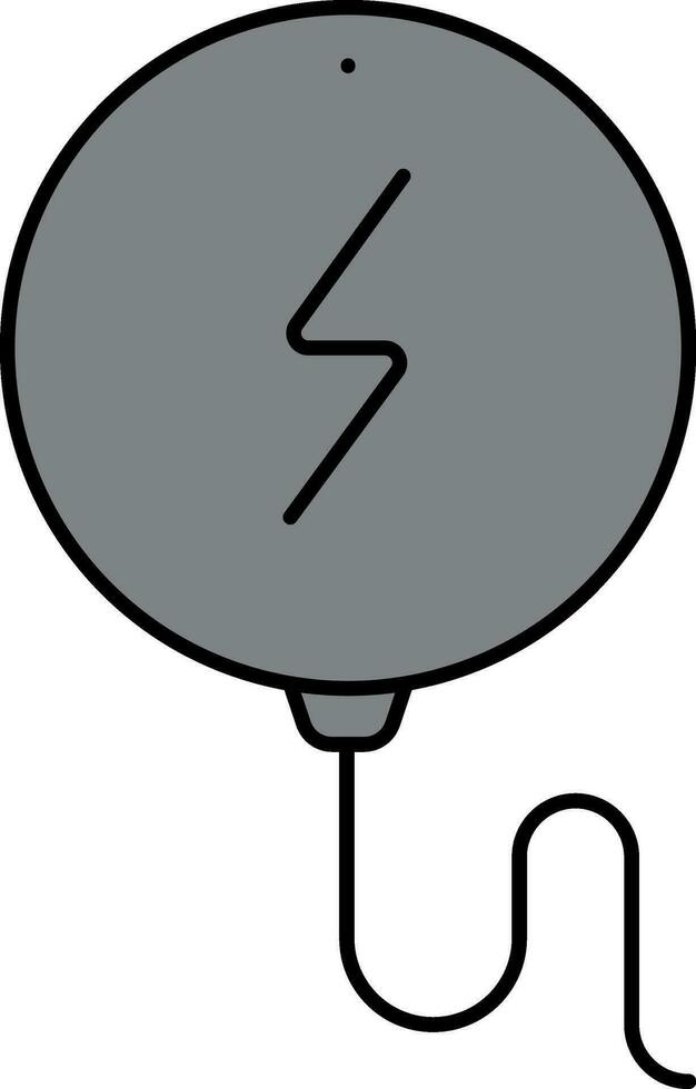 Wireless Charger Flat Icon In Grey Color. vector