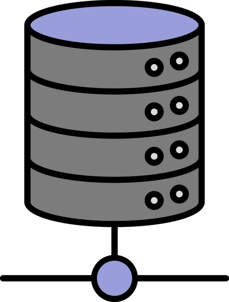 Cylindrical Server Connection Grey And Purple Icon. vector