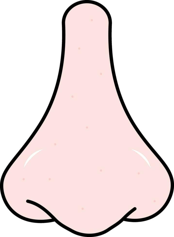 Pink Human Nose Flat Icon Or Symbol. vector
