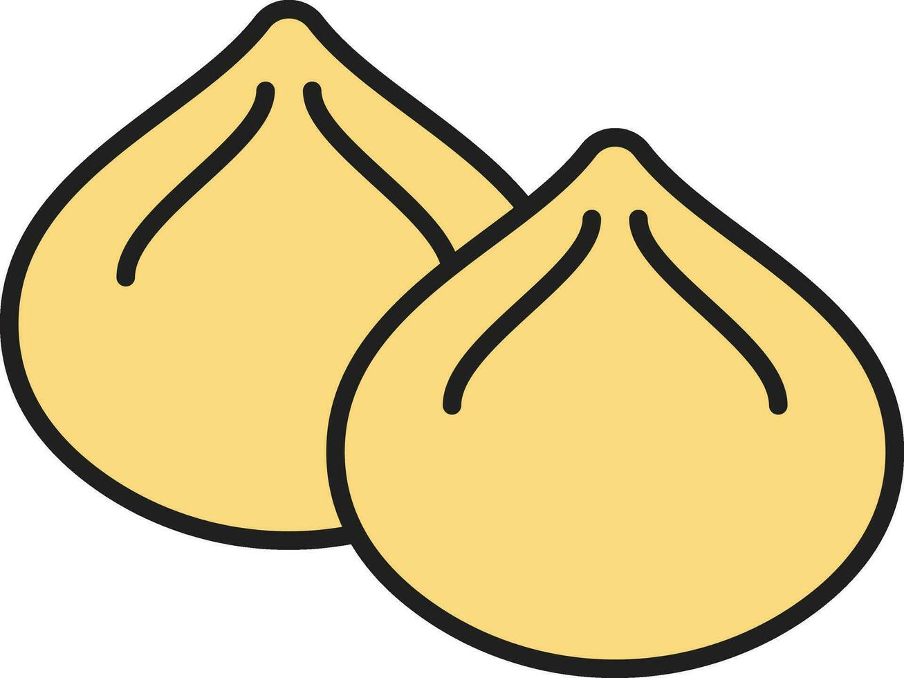 empanadillas plato icono en amarillo color. vector