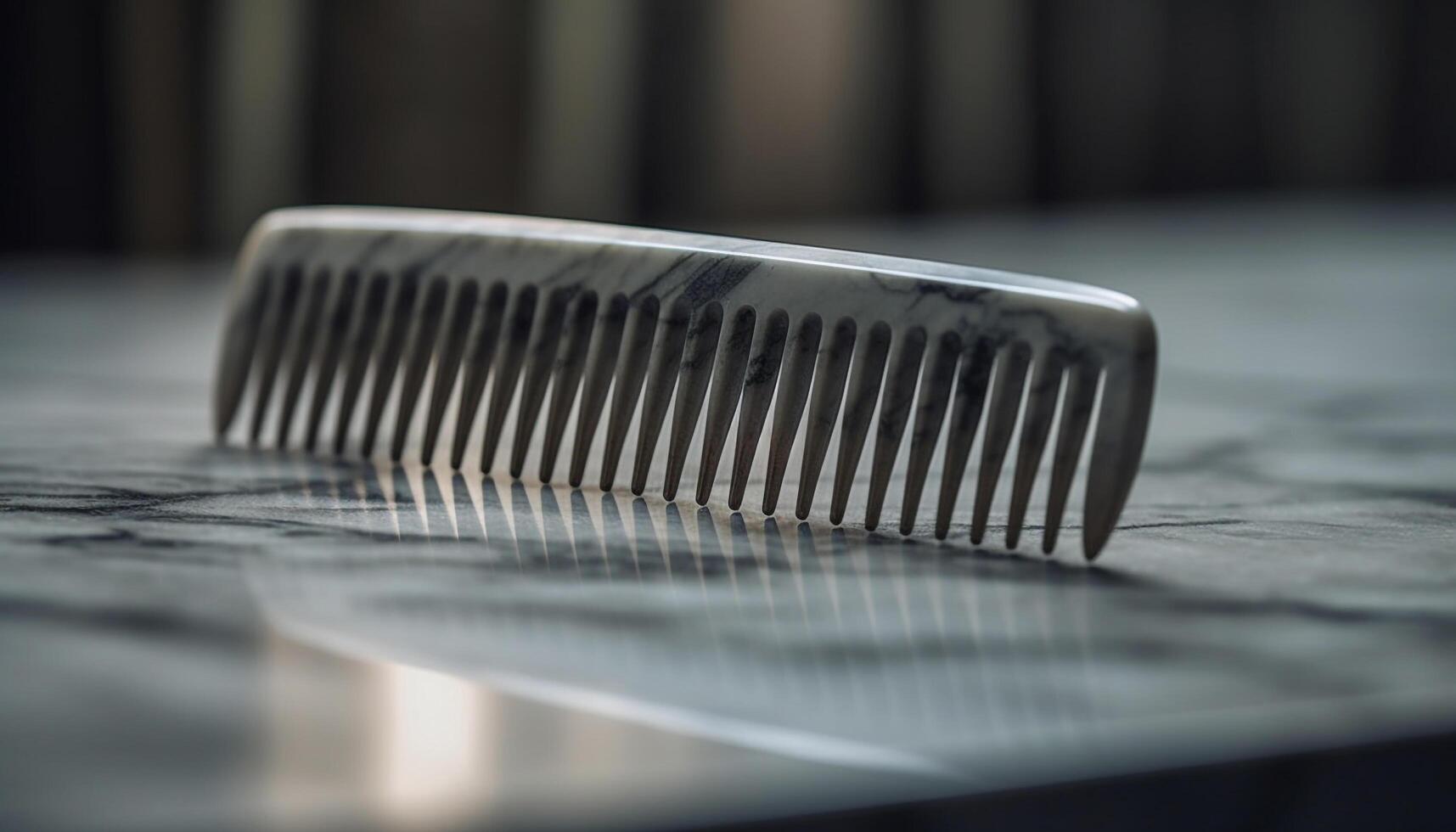 Sharp metallic spool reflects clean steel pattern in selective focus generated by AI photo