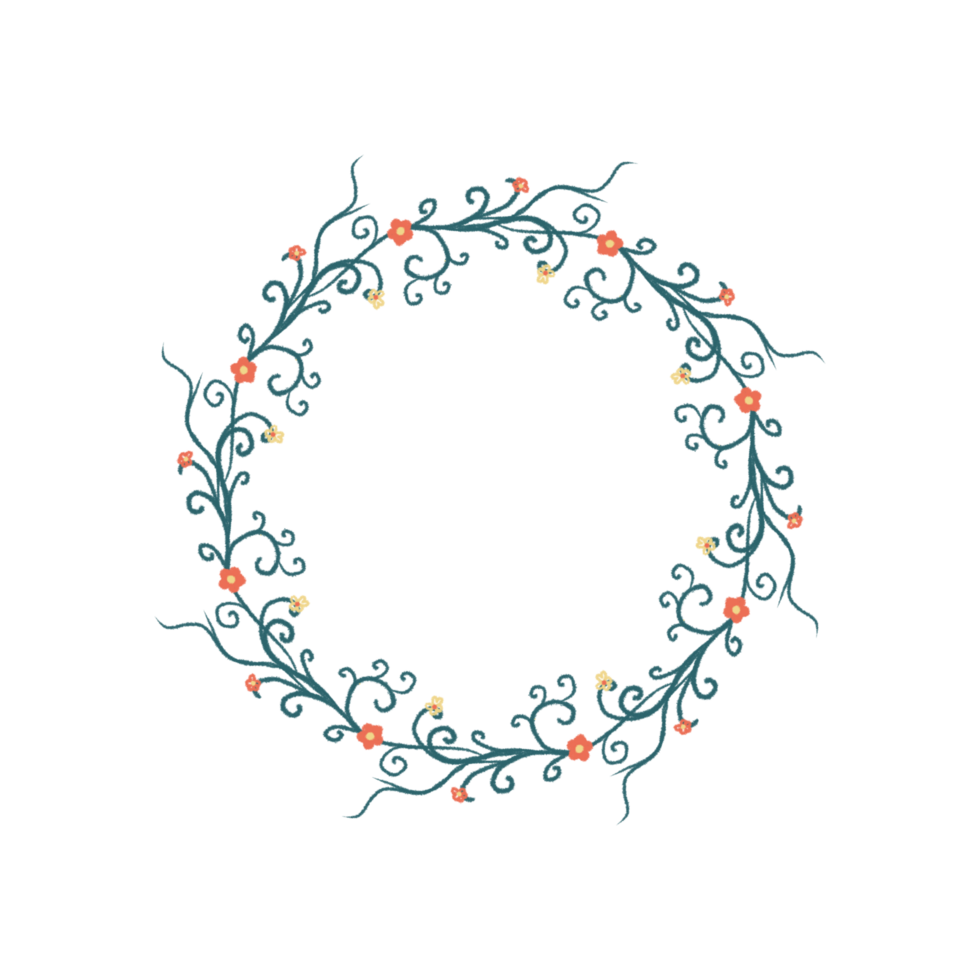 Round floral frame for your design.Floral frame wreaths for wedding invitations png