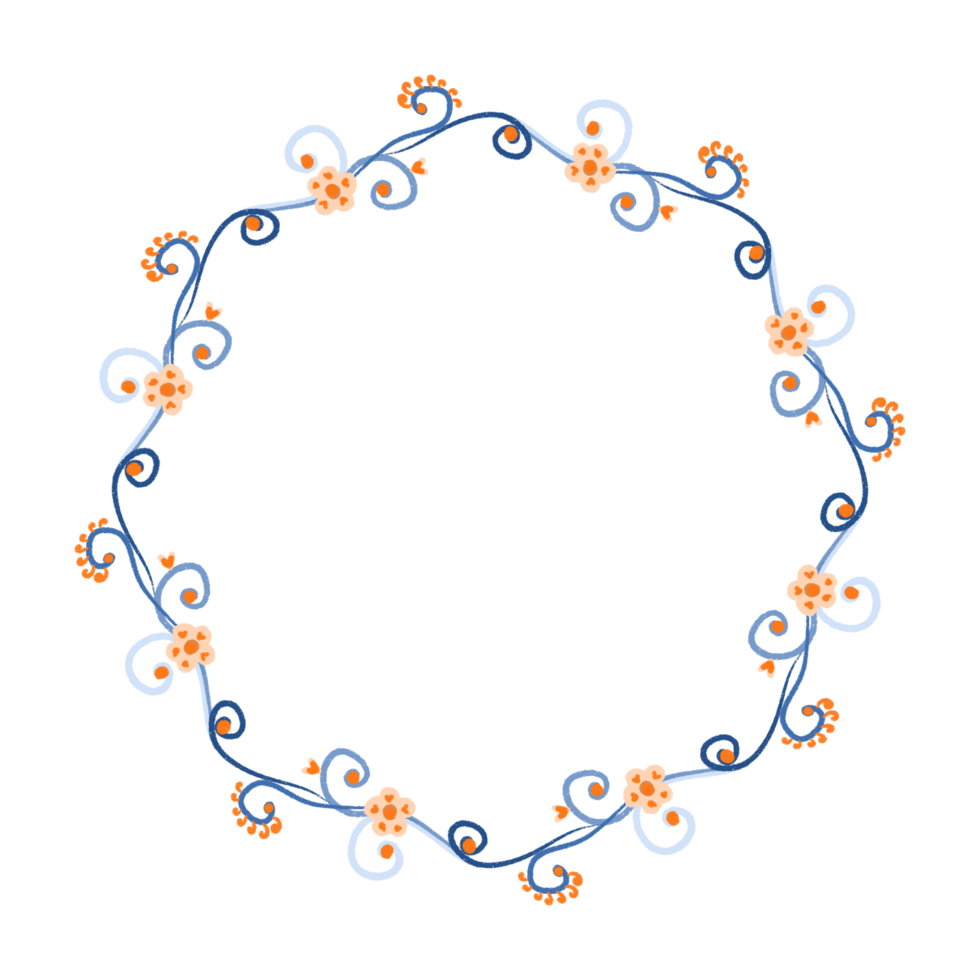 Round floral frame for your design.Floral frame wreaths for wedding invitations png