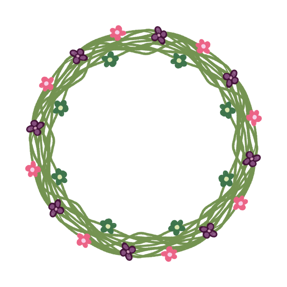 Round floral frame for your design.Floral frame wreaths for wedding invitations png