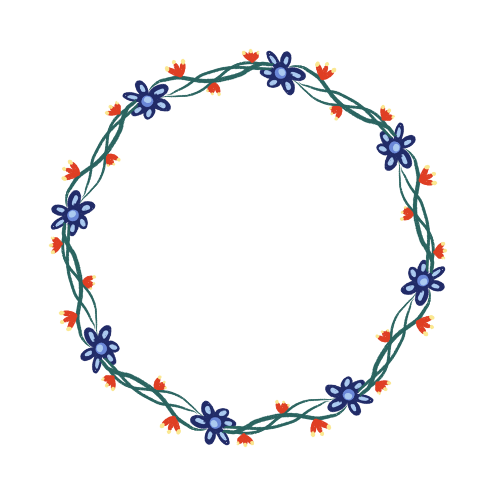 Round floral frame for your design.Floral frame wreaths for wedding invitations png