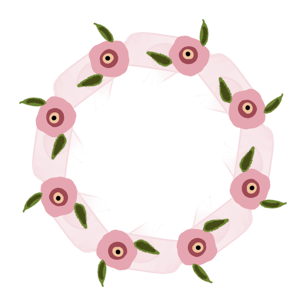 Round floral frame for your design.Floral frame wreaths for wedding invitations png