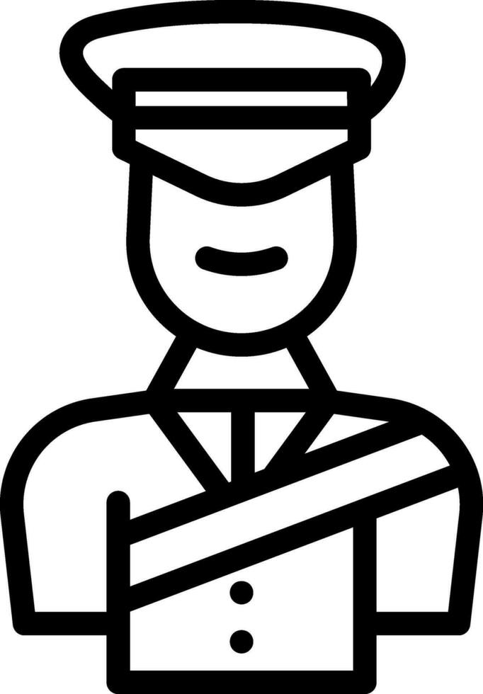 Custom Officer Icon In Black Line Art. vector