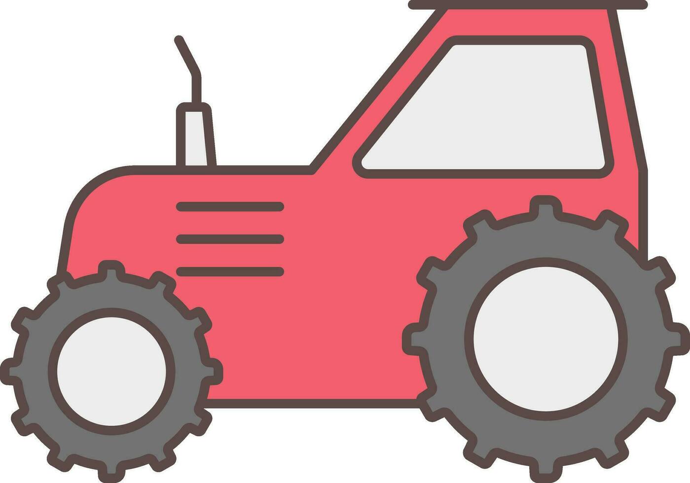 tractor icono en rojo y gris color. vector