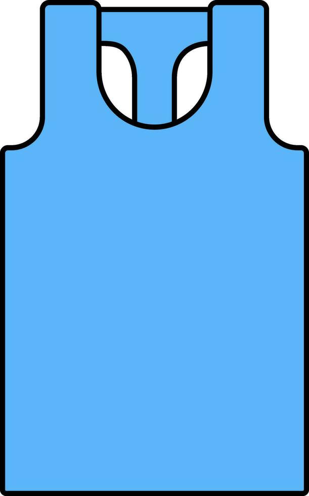 Undershirt Or Tank Top Icon In Blue Color. vector