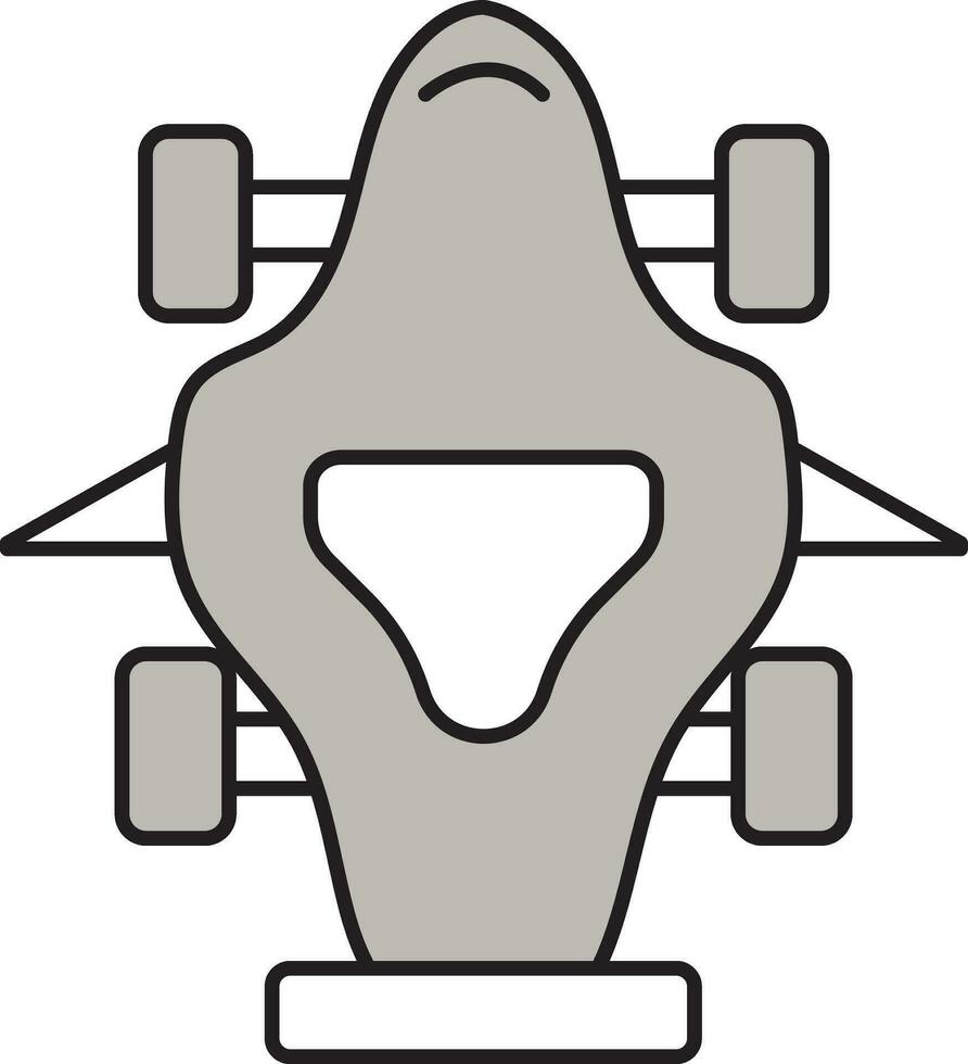 Race Car Icon In Gray And White Color. vector