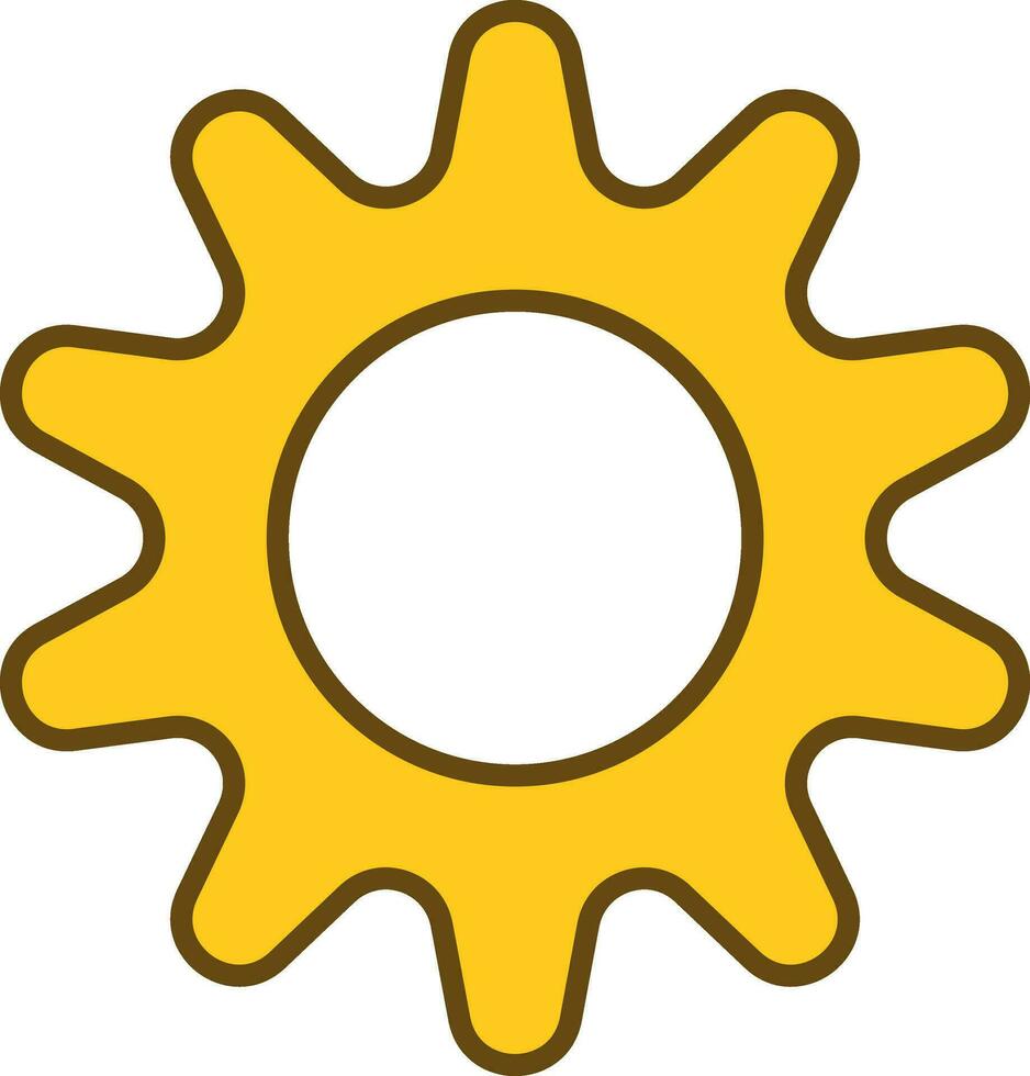Cogwheel Or Setting Icon In Yellow And Brown Color. vector