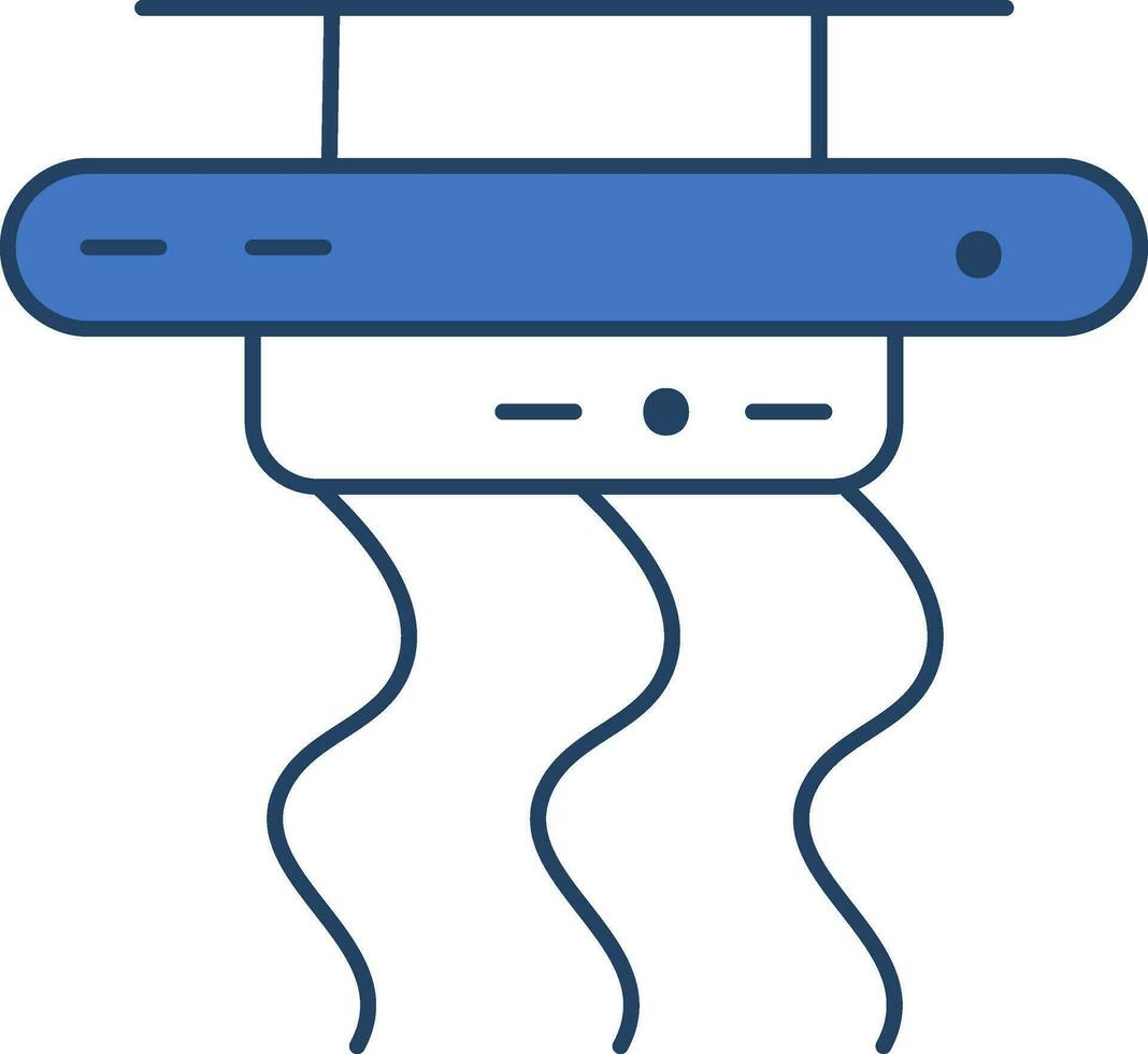 fumar detector icono en azul y blanco color. vector