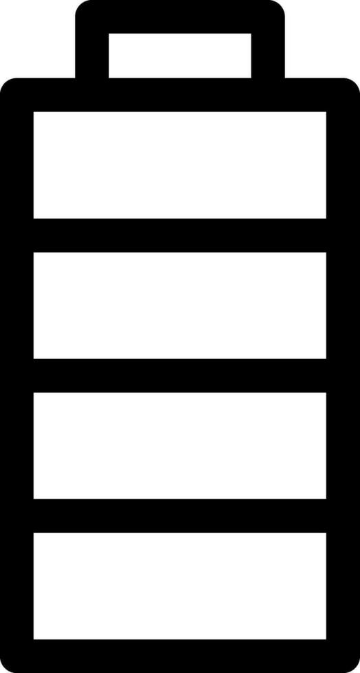 Black line art illustration of battery icon. vector