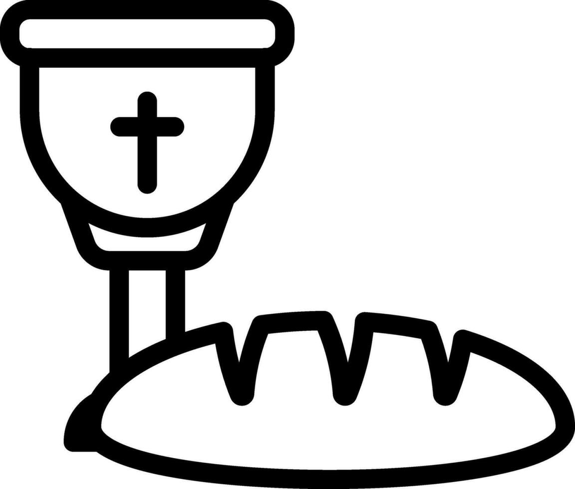 Communion Icon in Line Art. vector