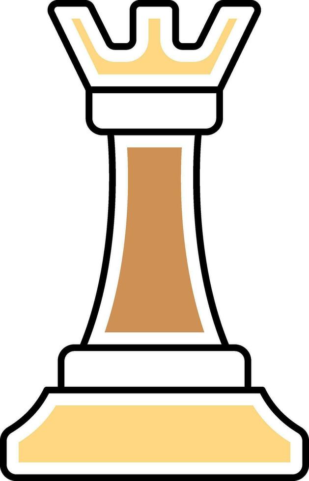 Chess Rook Icon In Flat Style. vector