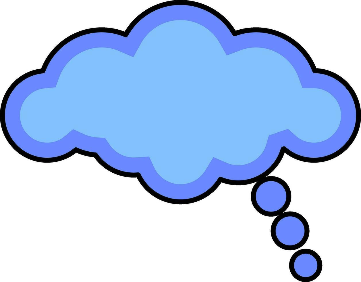 Blue Color Speech Bubble Icon. vector