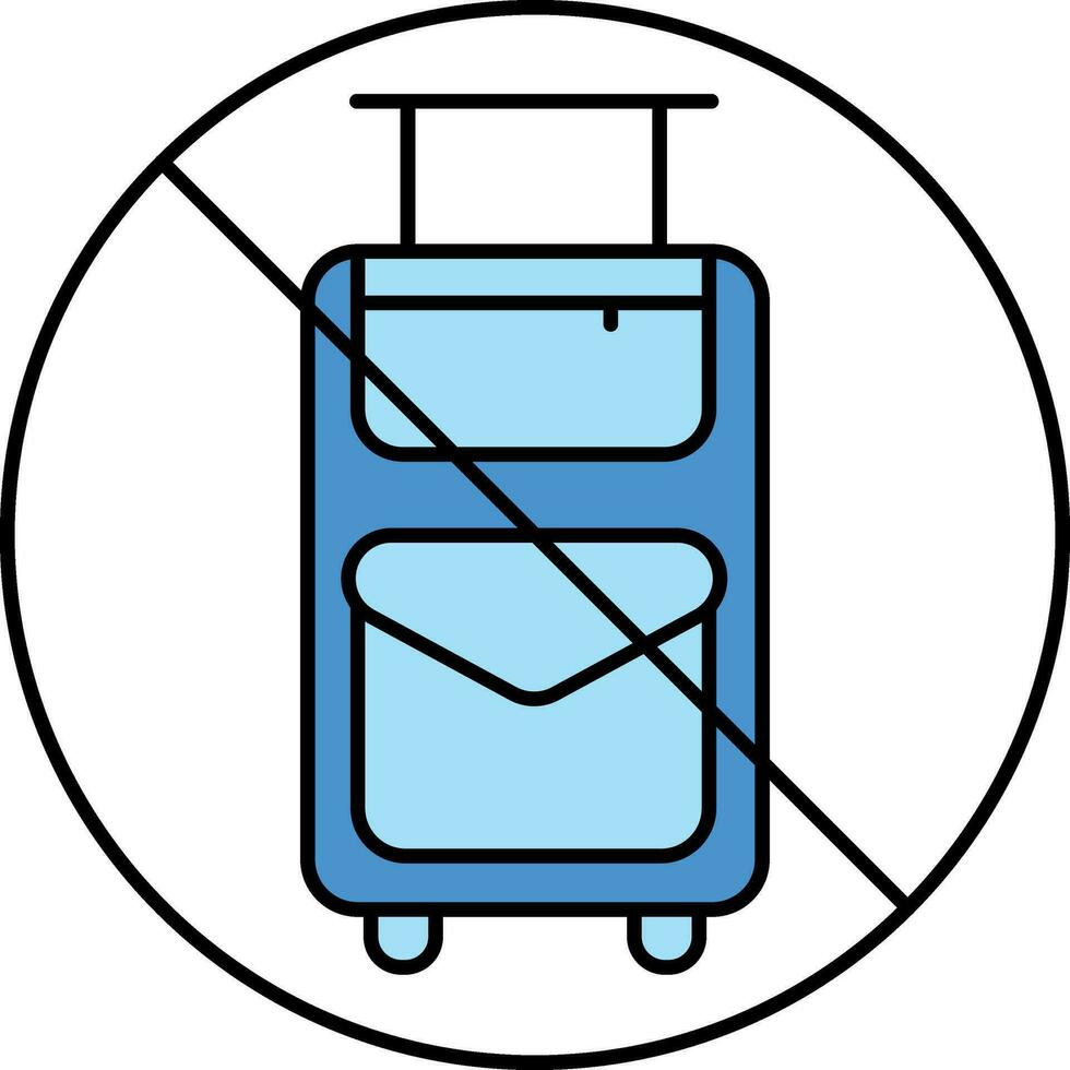 No Bag Or Travel Blue Icon Or Symbol vector