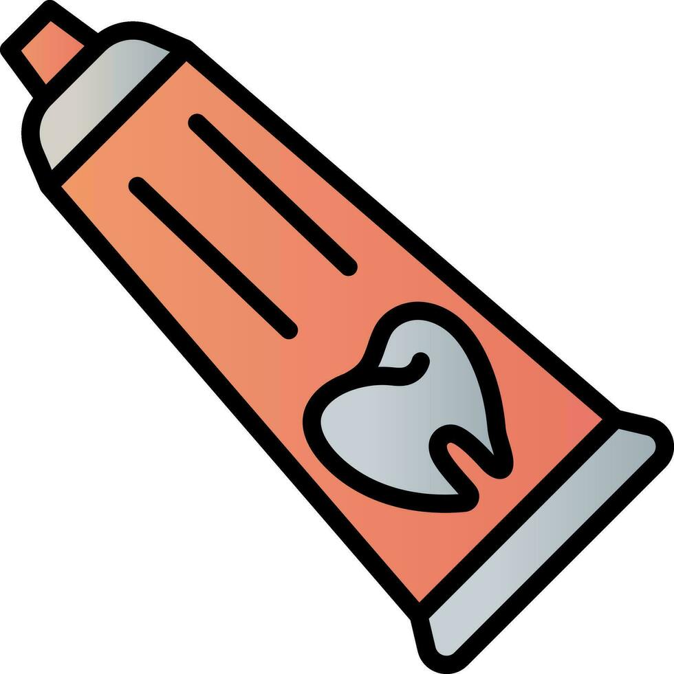 Toothpaste Icon In Orange And Gray Color. vector