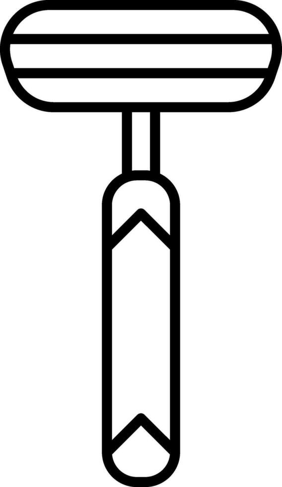 Shaving Razor Icon In Black Line Art. vector