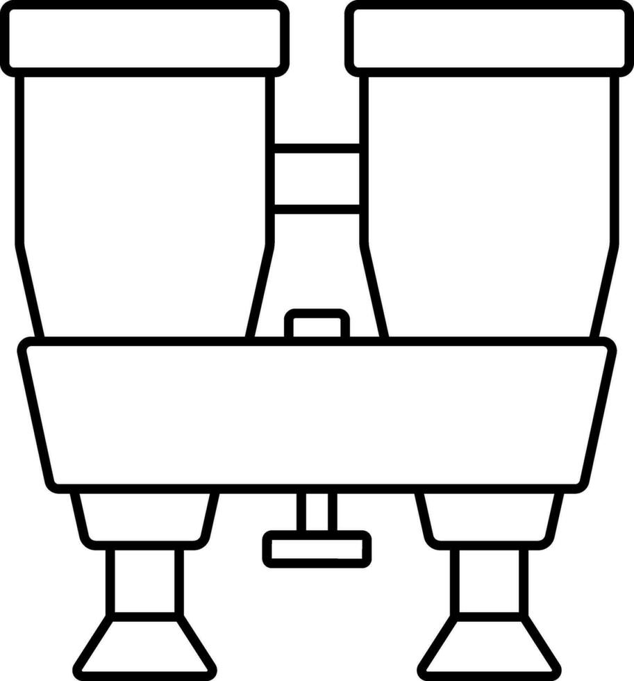 Binoculars Icon In Black Line Art. vector