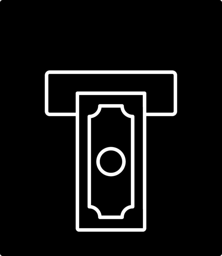 Cash Withdrawal Icon In Black And White Color. vector