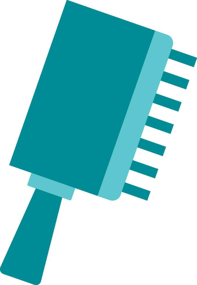 Isolated Blue Color Boar Bristle Brush Icon in Flat Style. vector