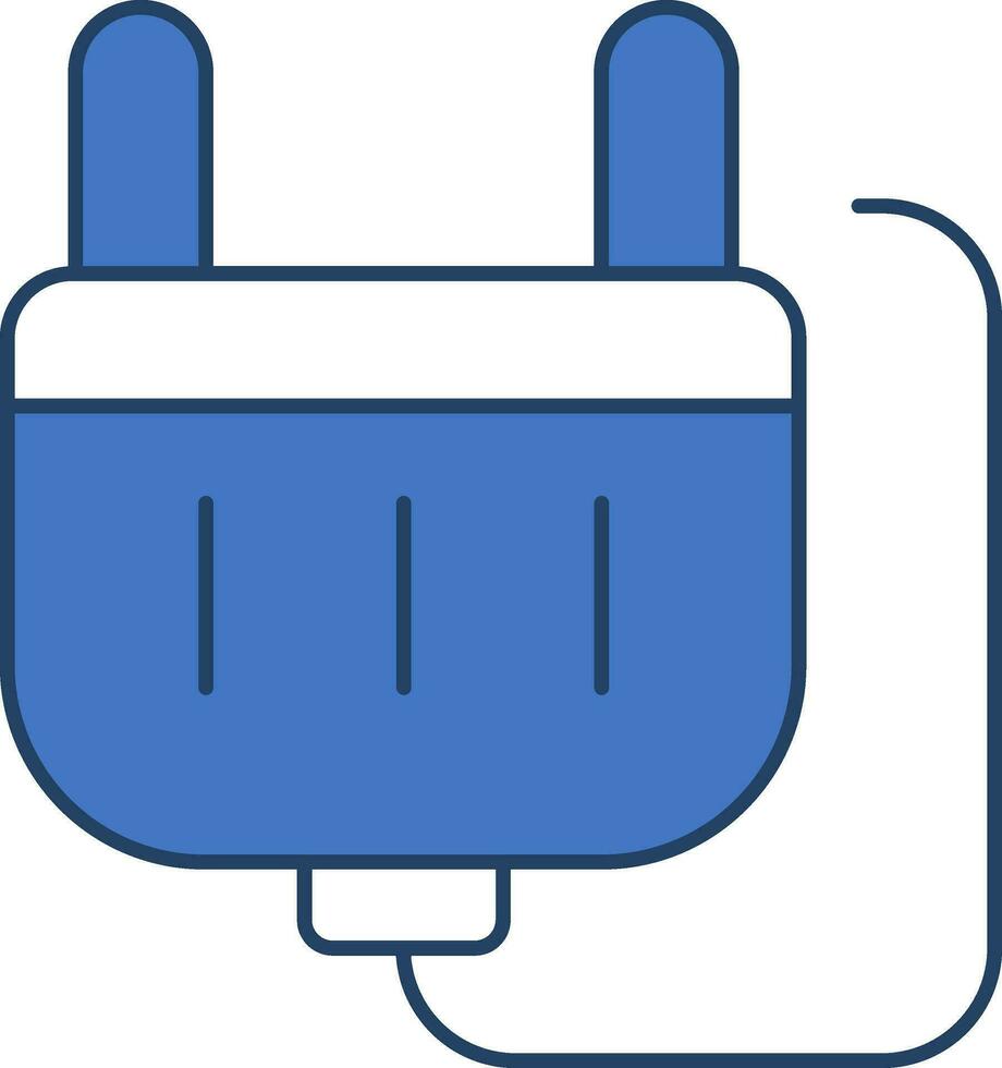 eléctrico enchufe icono en azul y color. vector