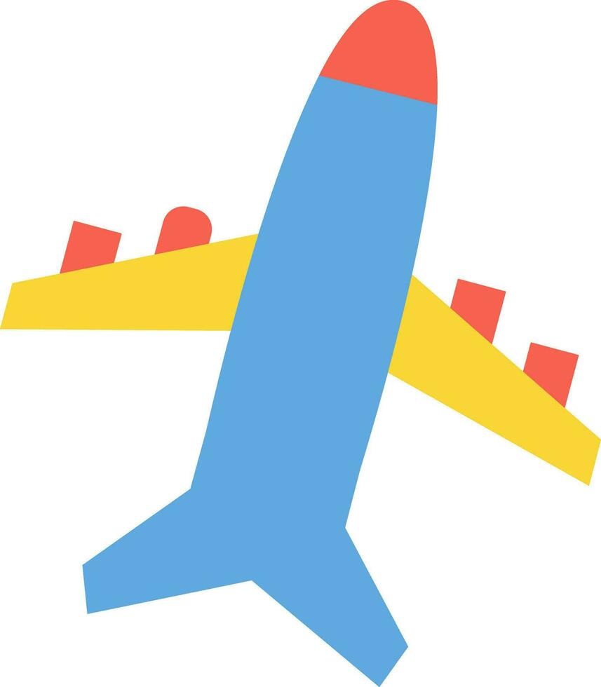 azul avión en plano estilo. vector