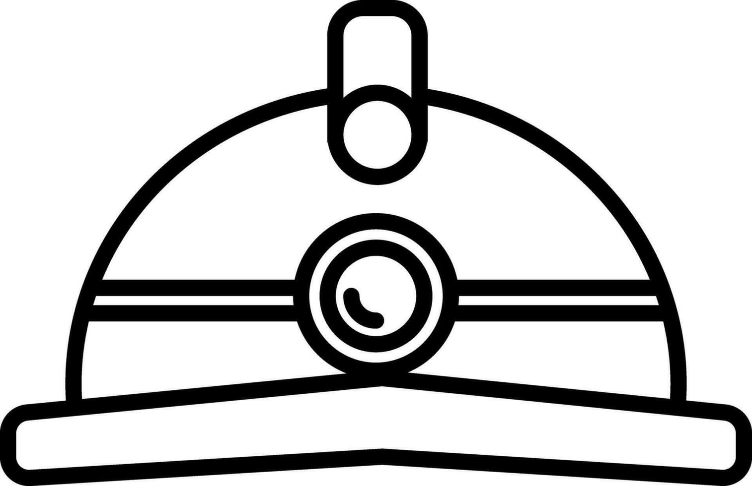 Black line art helmet. vector