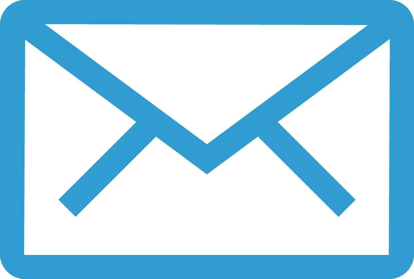 Blue line envelope icon. vector
