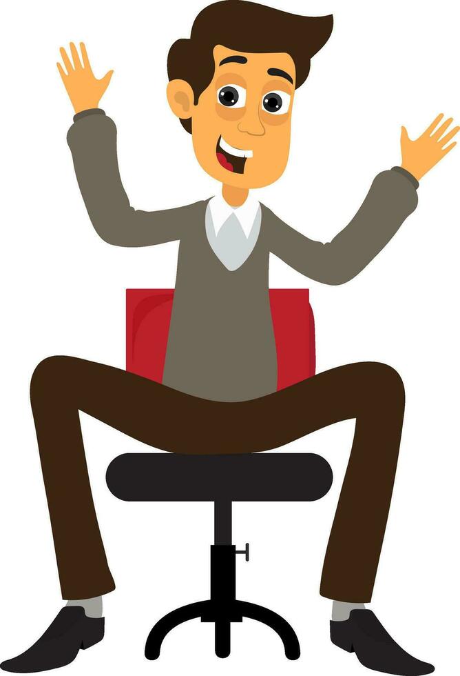 Business man sitting on the chair. vector