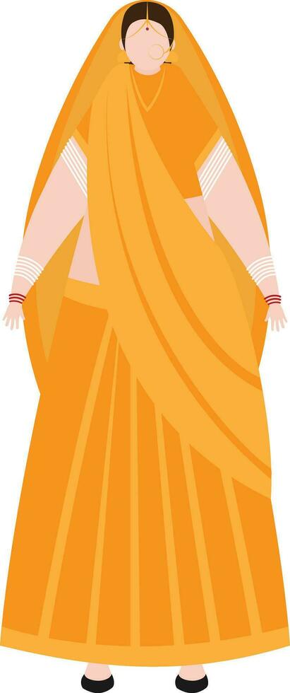 mujer personaje vistiendo Rajasthani vestido. vector