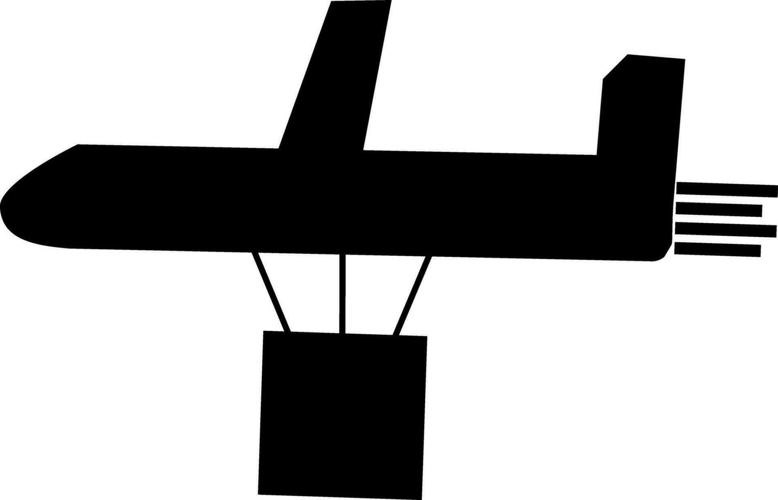 Super fast delivery concept, airplane with delivery box. vector