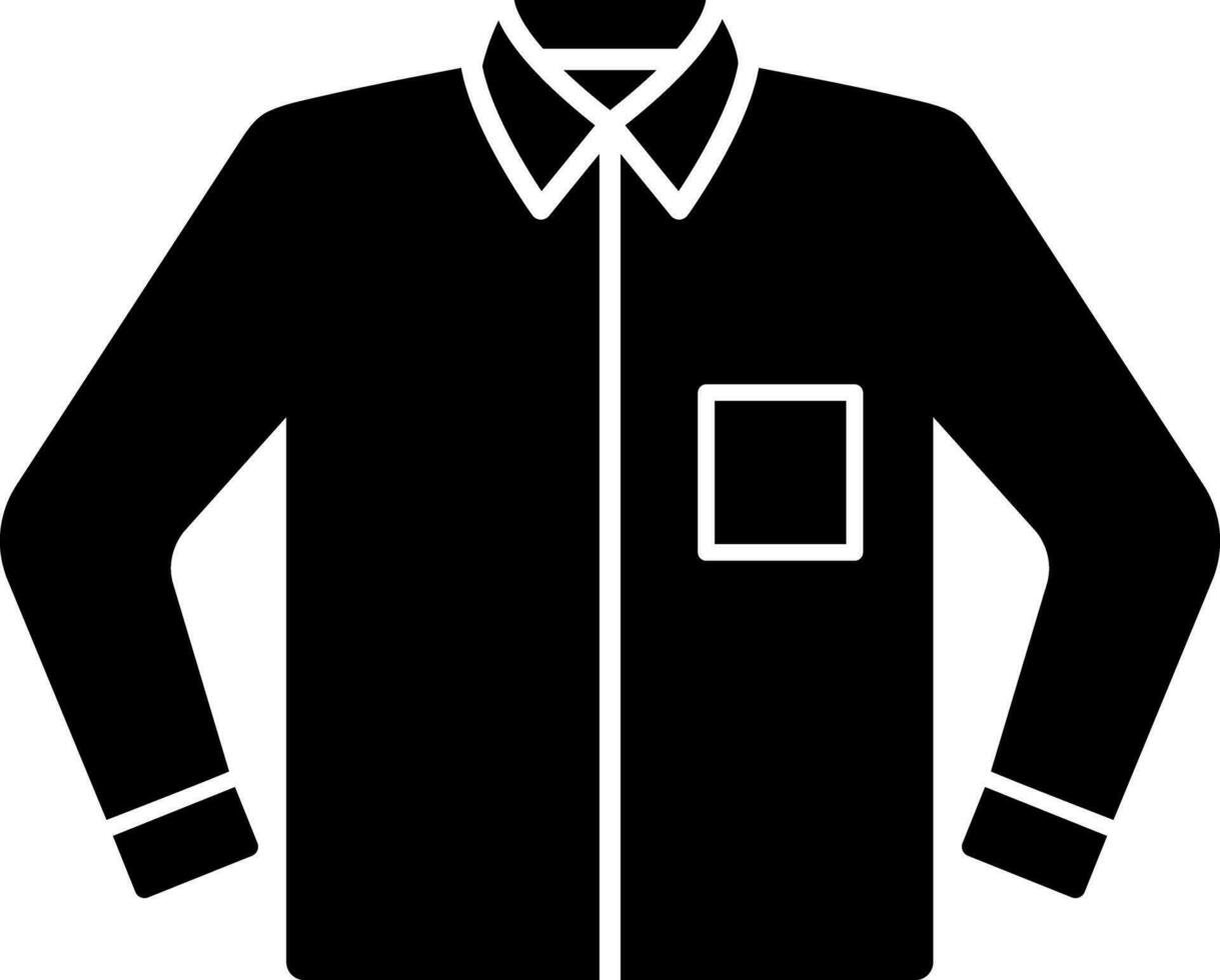 Black and White long sleeve shirt icon in flat style. vector