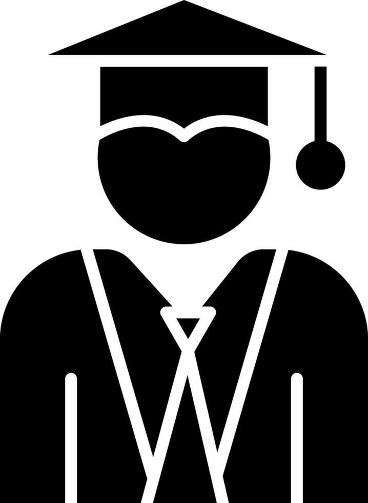 Vector illustration of graduate student icon.