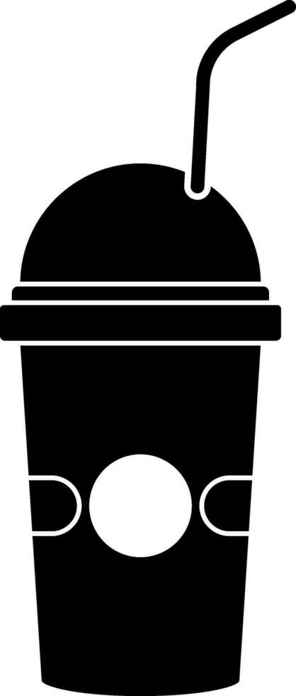 Plastic bottle icon with pipe for drink concept. vector