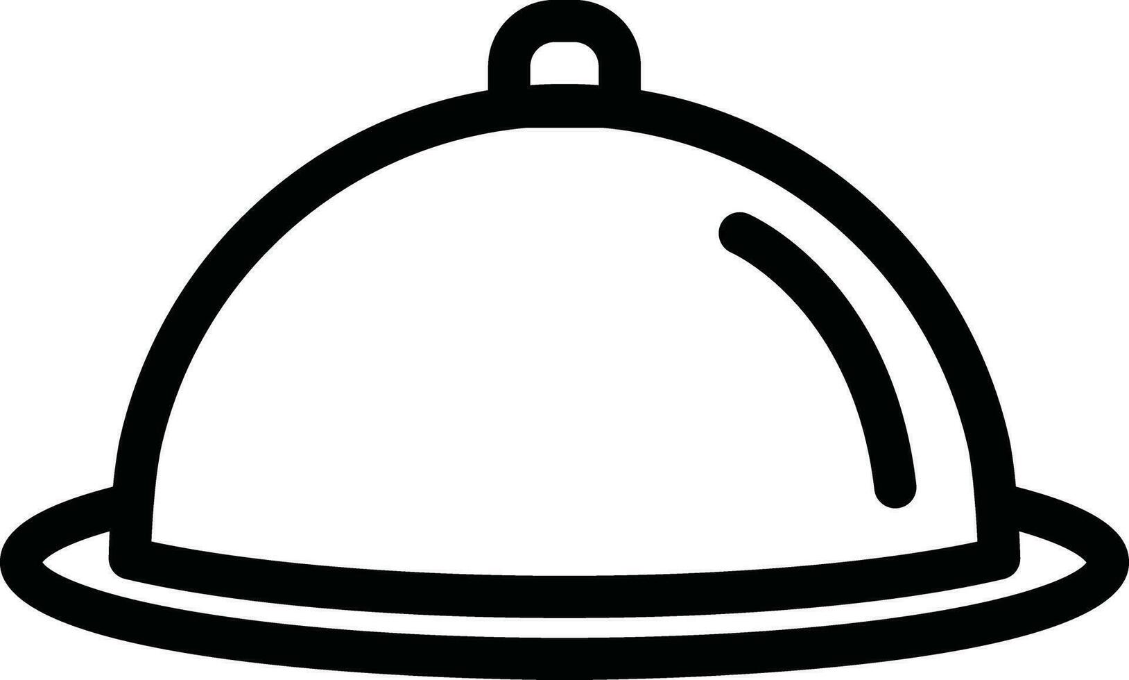 Serving Tray or Cloche icon in line art. vector