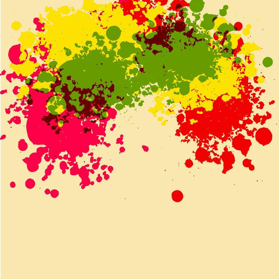 Beautiful color splash on light brown background. vector