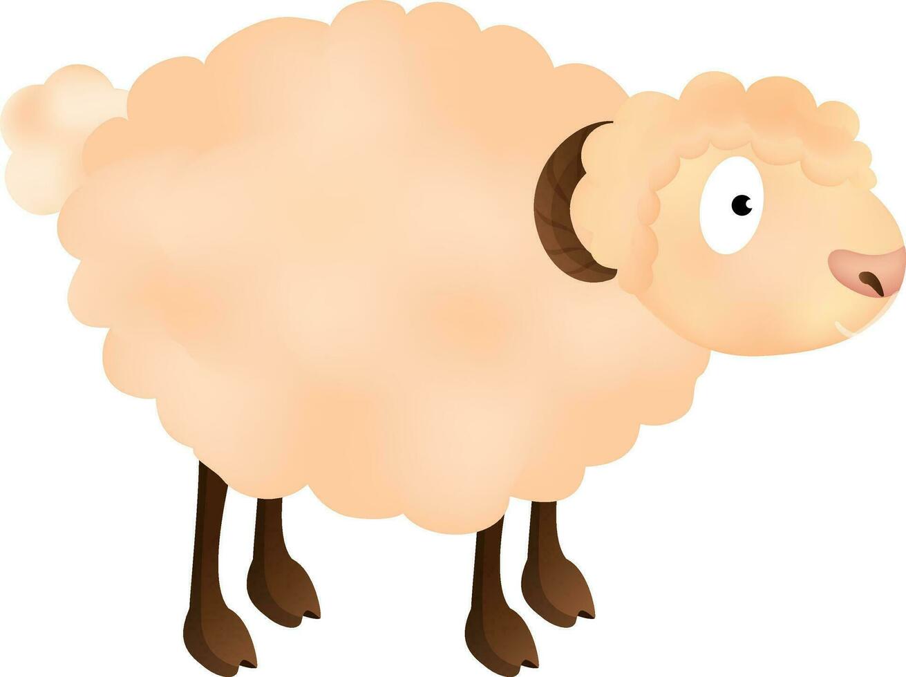 Illustration of Sheep animal on white background for Muslim Festival concept. vector