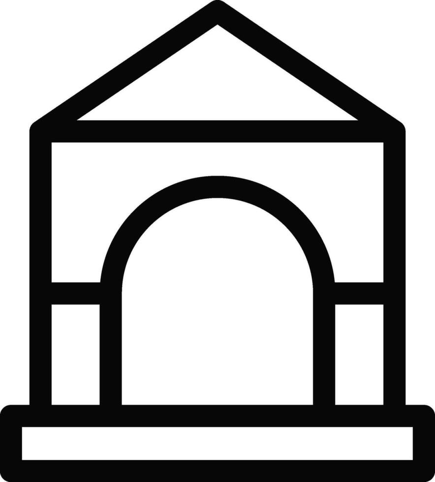 Isolated tiny house icon in line art. vector