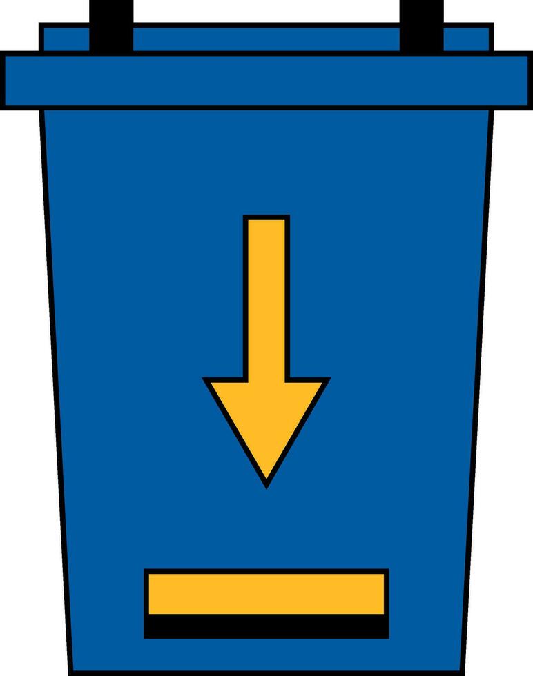 Illustration of trash bin or recycle bin in flat style. vector
