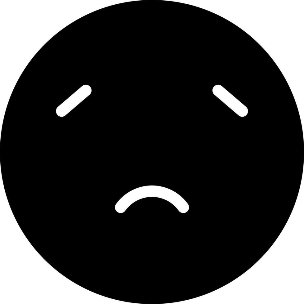 Sad emoticon face icon in Black and White color. vector